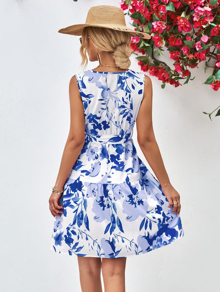 Dragon Blue Floral Dress