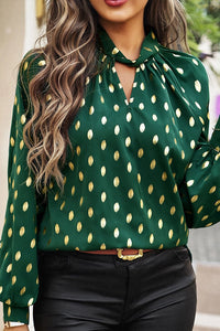 Lily's Green Button Collar Blouse