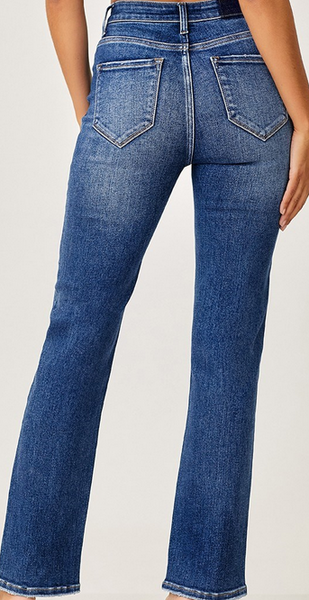 Plus Size Mid-Rise Slim Relaxed Straight Leg Risen Jean