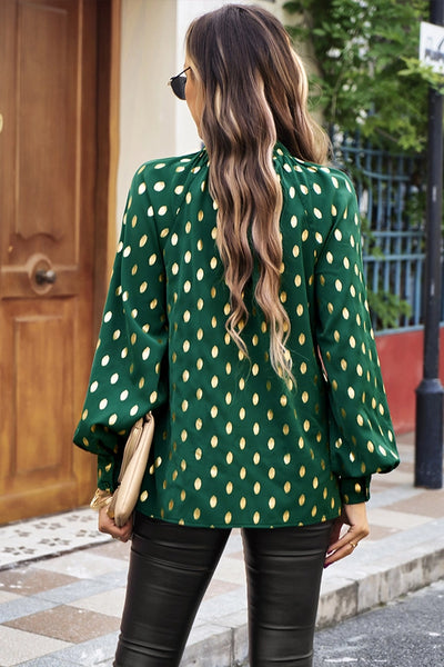 Lily's Green Button Collar Blouse
