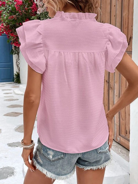 Avery's V-Neck Top Pink