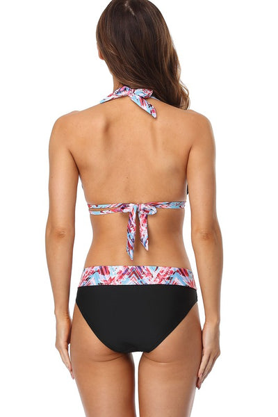 Perfection Triangle Bikini Halter Top Set High-Waisted Bikini