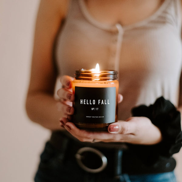 Hello Fall Soy Candle | Amber Jar
