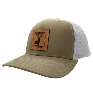 Men's Deer Square Patch Trucker Hat