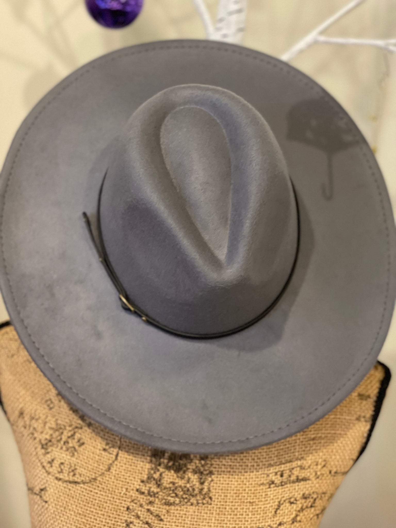 Wide Brim Hat w/ Belt-Grey