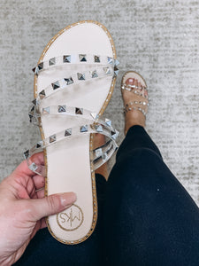 Brielle Studded Sandals in Nude