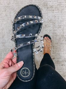 Brielle Studded Sandals in Black