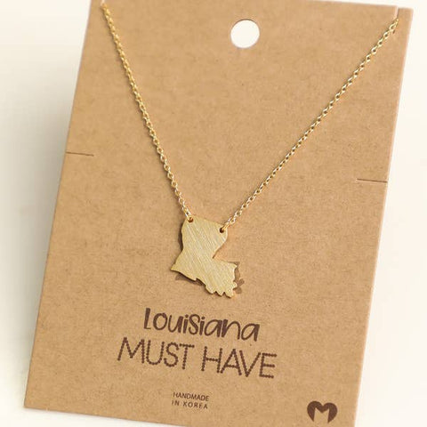 Louisiana State Necklace in Gold