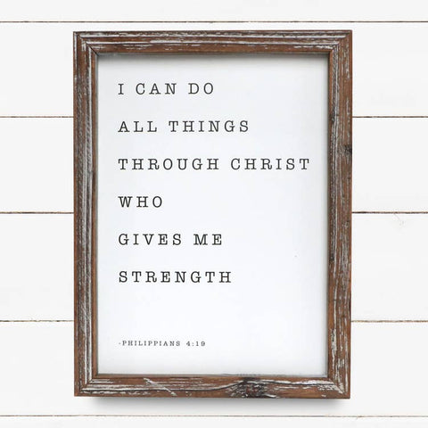 I Can Do All Things Through Christ Wood Sign