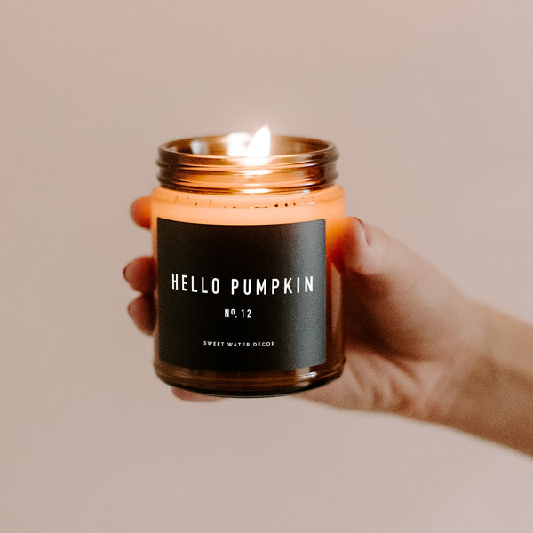 Hello Pumpkin Soy Candle | Amber Jar