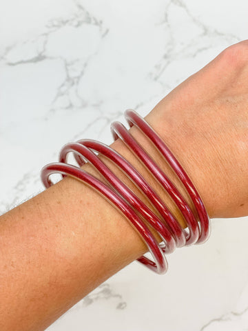 Shimmer Tube Bracelet Red